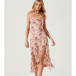 Astr the label pink floral dress - L